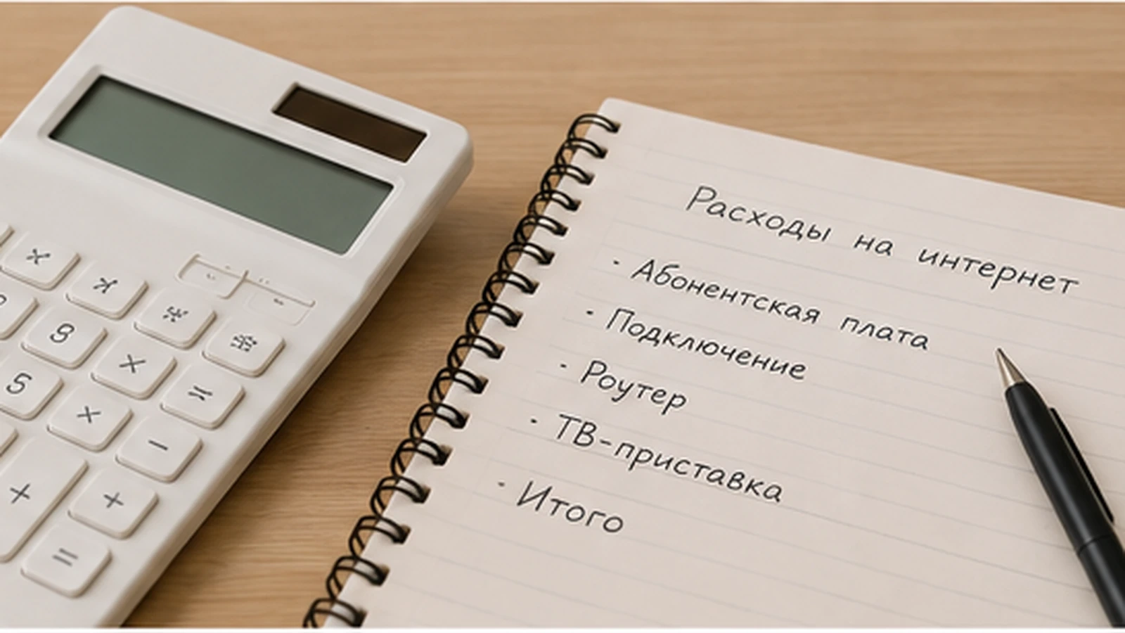 Расчёт расходов на домашний интернет, подключение и оборудование