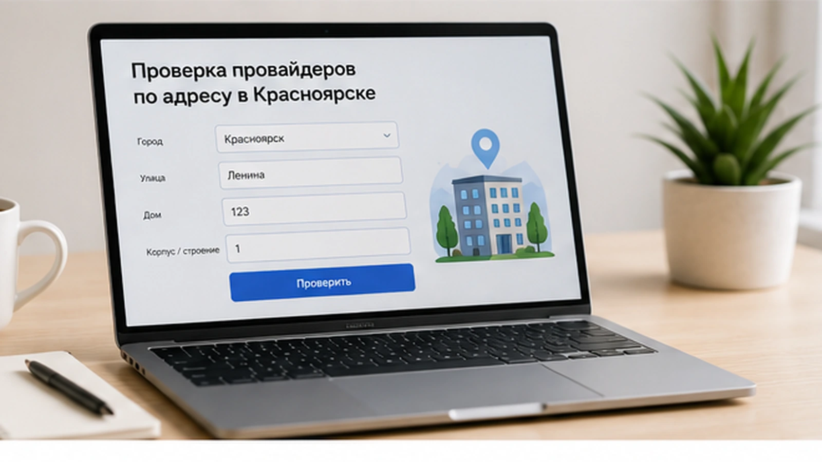 Проверка интернет-провайдеров по адресу дома в Красноярске