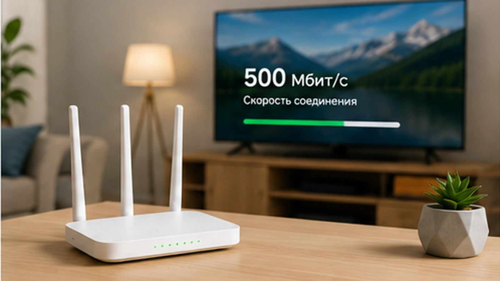Домашний интернет со скоростью 500 Мбит в квартире