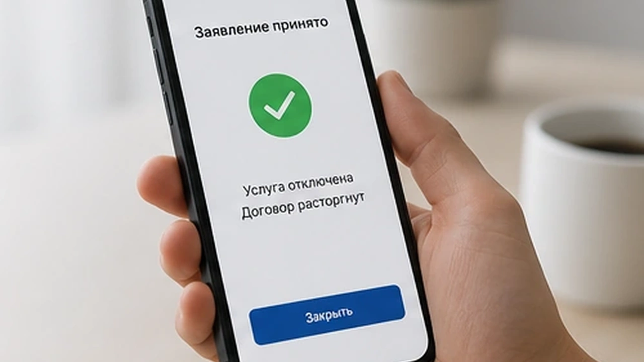 Подтверждение отключения интернета и расторжения договора с провайдером